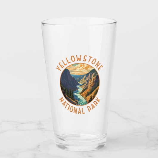 Yellowstone National Park River Distress Circle Glas (Voorkant)