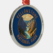 Yellowstone National Park River Distress Circle Metalen Ornament (Rechts)