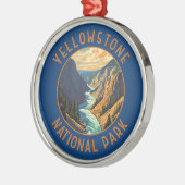 Yellowstone National Park River Distress Circle Metalen Ornament (Links)
