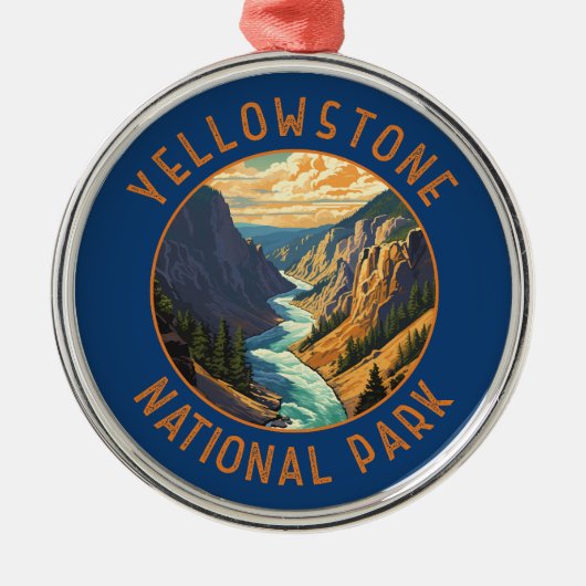 Yellowstone National Park River Distress Circle Metalen Ornament (Voorkant)