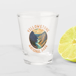 Yellowstone National Park River Distress Circle Shot Glas