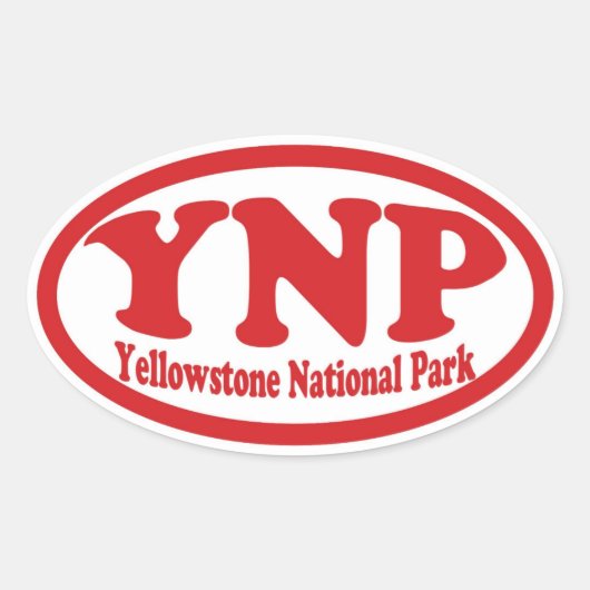 Yellowstone National Park rode ovale sticker (Voorkant)