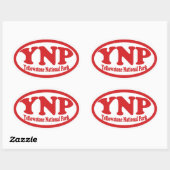 Yellowstone National Park rode ovale sticker (Vel)