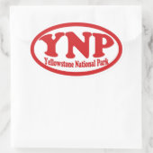 Yellowstone National Park rode ovale sticker (Tas)