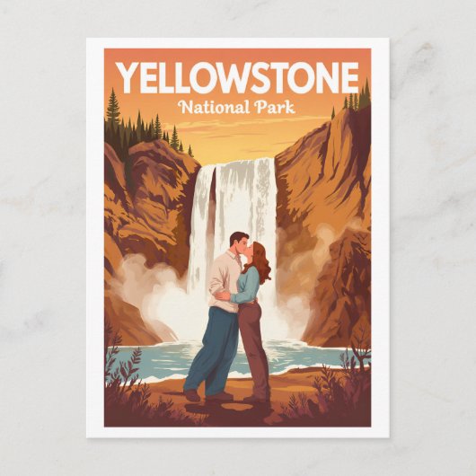 Yellowstone National Park, romantisch stel Briefkaart (Voorkant)