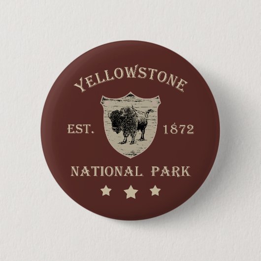 Yellowstone National Park Ronde Button 5,7 Cm (Voorkant)