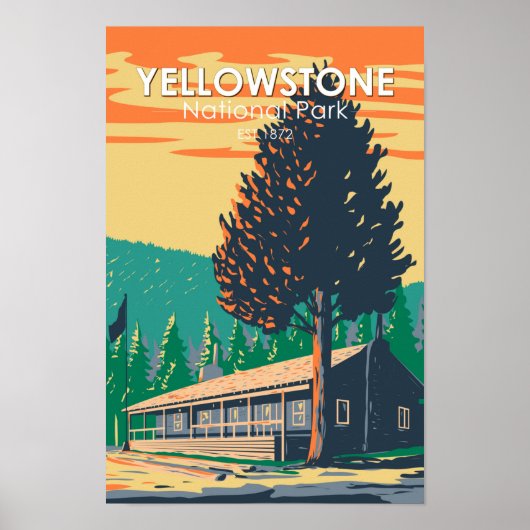 Yellowstone National Park Roosevelt Lodge Cabins Poster (Voorkant)