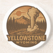 Yellowstone National Park Round Stone Onderzetter (Voorkant)
