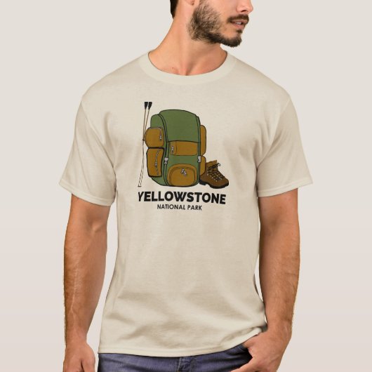 Yellowstone National Park rugzak T-shirt (Voorkant)