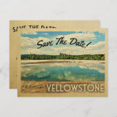 Yellowstone National Park Save the Date Aankondigingskaart (Voorkant / Achterkant)