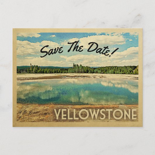 Yellowstone National Park Save the Date Aankondigingskaart (Voorkant)