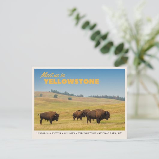 Yellowstone National Park Save the Date Briefkaart (Staand voorkant)