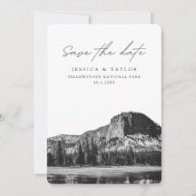 Yellowstone National Park Save the Date Huwelijk