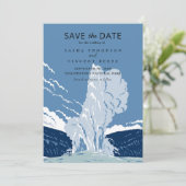 Yellowstone National Park Save The Date Retro Kaart (Staand voorkant)
