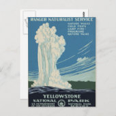 Yellowstone National Park Service Briefkaart (Voorkant / Achterkant)