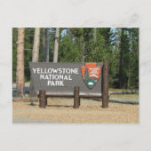 Yellowstone National Park, sign, Wyoming, U.S. Briefkaart (Voorkant)