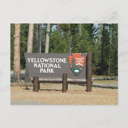 Yellowstone National Park, sign, Wyoming, U.S. Briefkaart (Voorkant)