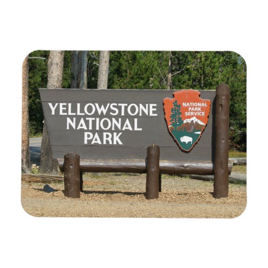 Yellowstone National Park, sign, Wyoming, U.S. Magneet (Horizontaal)