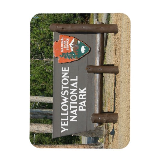 Yellowstone National Park, sign, Wyoming, U.S. Magneet (Verticaal)