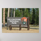 Yellowstone National Park, sign, Wyoming, U.S. Poster (Voorkant)