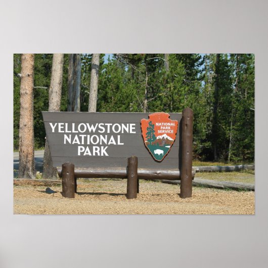 Yellowstone National Park, sign, Wyoming, U.S. Poster (Voorkant)