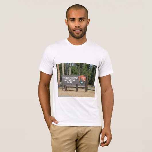 Yellowstone National Park, sign, Wyoming, U.S. T-shirt (Voorkant volledig)
