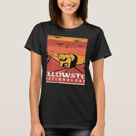Yellowstone National Park Souvenir Grizzly Bear Wy T-shirt (Voorkant)