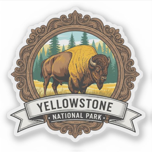 Yellowstone National Park Souvenir Sticker (Voorkant)