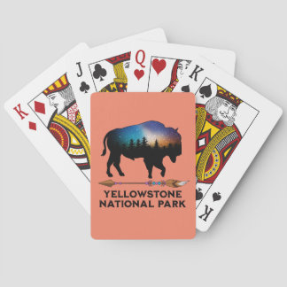 YELLOWSTONE NATIONAL PARK STERRENNACHT BISON POKERKAARTEN
