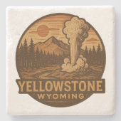 Yellowstone National Park Stone Onderzetter (Voorkant)