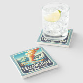 Yellowstone National Park Stone Onderzetter (Zijkant)