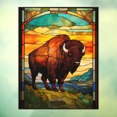 Yellowstone National Park Sunrise Bizon Art Raamsticker (Vel 3)