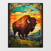 Yellowstone National Park Sunrise Bizon Art Raamsticker (Vel)