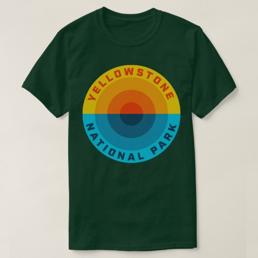 Yellowstone National Park Sunset Retro T-shirt (Design voorkant)