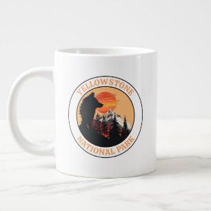 Yellowstone National Park, Sunset Wolf Art, Cirkel Grote Koffiekop