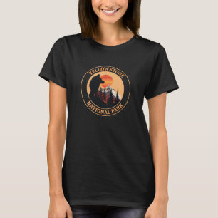 Yellowstone National Park, Sunset Wolf Art, Cirkel T-shirt