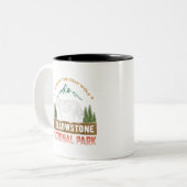 Yellowstone National Park T-Shirt Wolf Mannen Tweekleurige Koffiemok (Voorkant links)