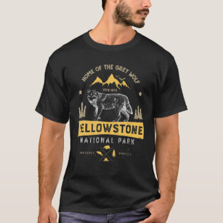 Yellowstone National Park T US Wolf Mannen Wo T-shirt