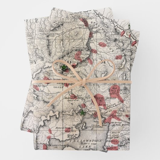  Yellowstone National Park Topographic Wr Inpakpapier Vel (In situ)