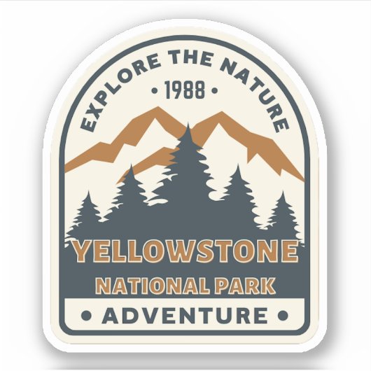 Yellowstone National Park Travel Sticker (Voorkant)