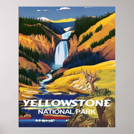 Yellowstone National Park Travel Wall Poster (Voorkant)