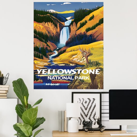 Yellowstone National Park Travel Wall Poster (Thuiskantoor)