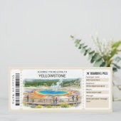 Yellowstone National Park Trip Boarding Pass Kaart (Staand voorkant)