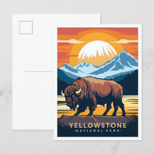 Yellowstone National Park USA Reisillustratie Briefkaart