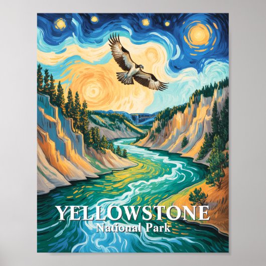 Yellowstone National Park Vibrant Bird Osprey Poster (Voorkant)