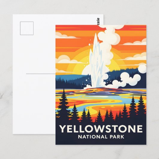 Yellowstone National Park – Vibrant Geyser Briefkaart (Voorkant / Achterkant)