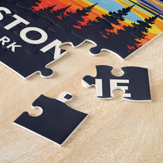 Yellowstone National Park – Vibrant Geyser Legpuzzel (Zijkant)