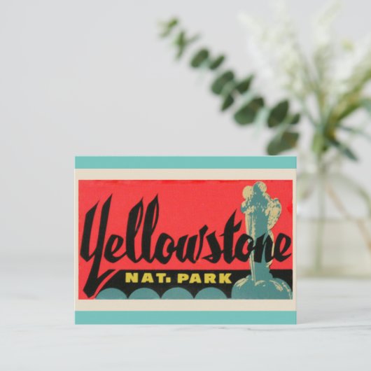 YELLOWSTONE National Park vintage-Briefkaart Briefkaart (Staand voorkant)