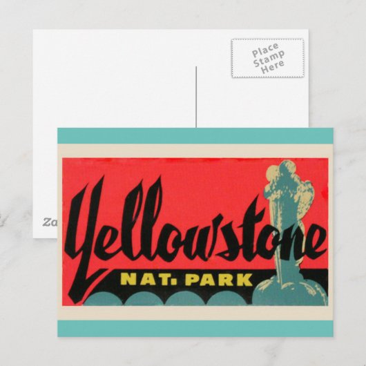 YELLOWSTONE National Park vintage-Briefkaart Briefkaart (Voorkant / Achterkant)