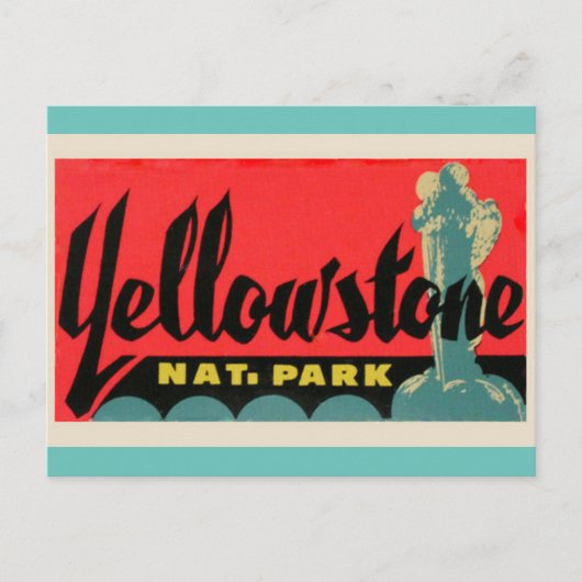 YELLOWSTONE National Park vintage-Briefkaart Briefkaart (Voorkant)
